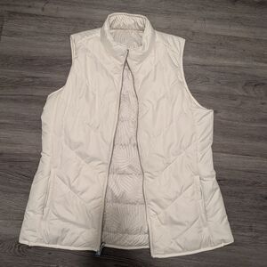 White Quilted Sleeveless Vest